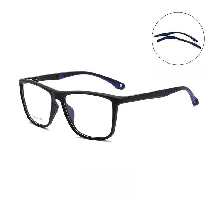 Yimaruili Men's Full Rim Square Tr 90 Sport Eyeglasses Y1230d Full Rim Yimaruili Eyeglasses Black Blue  