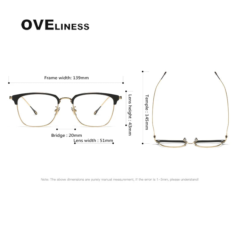 Oveliness Unisex Full Rim Cat Eye Acetate Titanium Eyeglasses 80899 Full Rim Oveliness