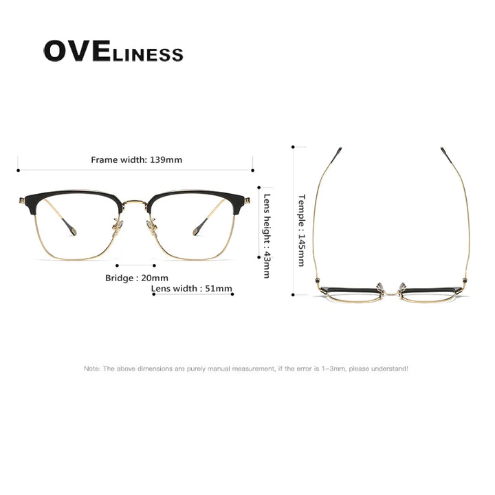 Oveliness Unisex Full Rim Cat Eye Acetate Titanium Eyeglasses 80899 Full Rim Oveliness