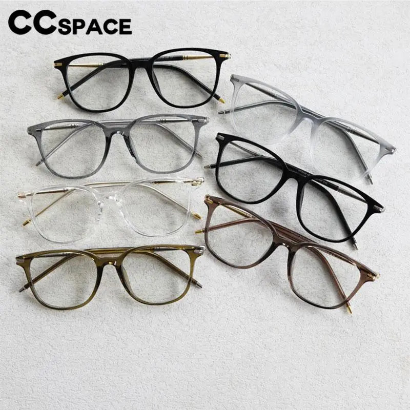 CCspace Unisex Full Rim Square Tr 90 Titanium Eyeglasses 56968 Full Rim CCspace