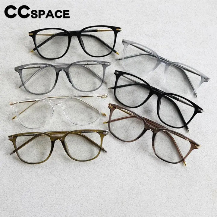 CCspace Unisex Full Rim Square Tr 90 Titanium Eyeglasses 56968 Full Rim CCspace
