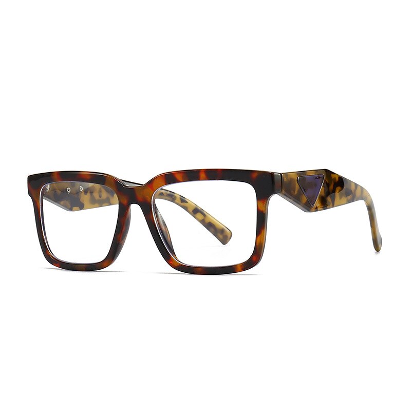 CCspace Unisex Full Rim Square Tr 90 Eyeglasses 56311 Full Rim CCspace C3Leopard