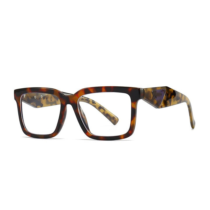 CCspace Unisex Full Rim Square Tr 90 Eyeglasses 56311 Full Rim CCspace C3Leopard