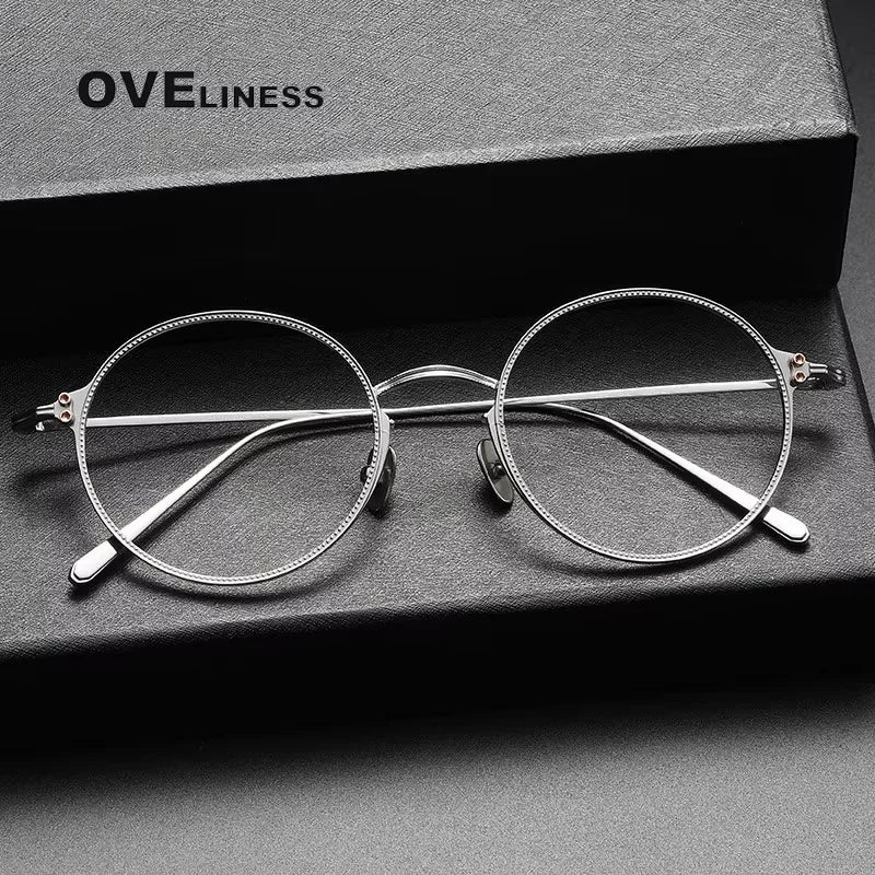 Oveliness Unisex Full Rim Round Titanium Eyeglasses 614186