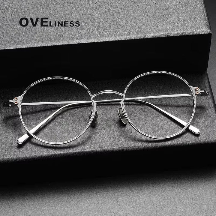 Oveliness Unisex Full Rim Round Titanium Eyeglasses 614186