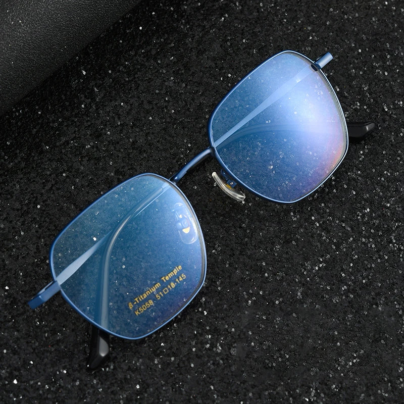 Handoer Women's Full Rim Polygon Square Titanium Eyeglasses 50589