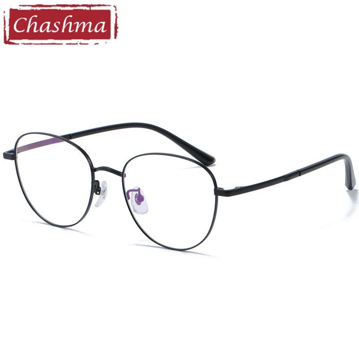 Chashma Ottica Unisex Full Rim Oval Titanium Alloy Eyeglasses 1515 Full Rim Chashma Ottica Matte Black