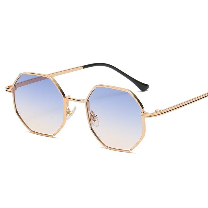 Zirosat Unisex Full Rim Polygon Alloy Uv400 Sunglasses Db59 Sunglasses Zirosat blue yellow