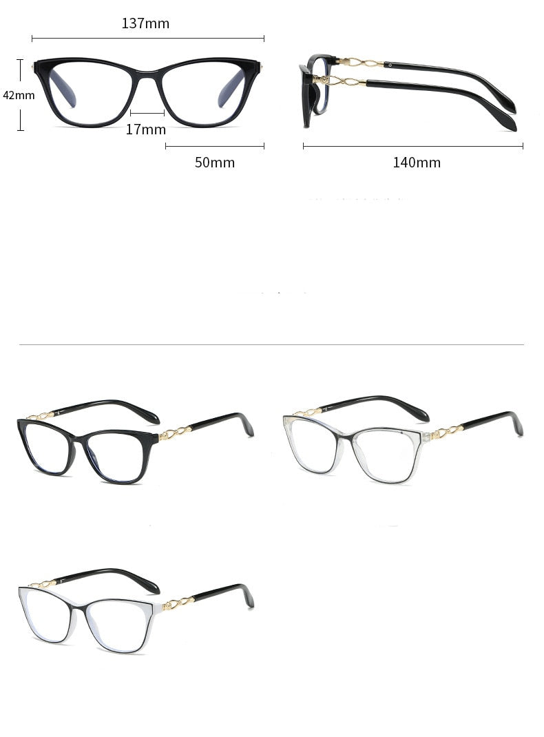 CCspace Women's Full Rim Square Acetate Hyperopic Reading Glasses 56156 Reading Glasses CCspace