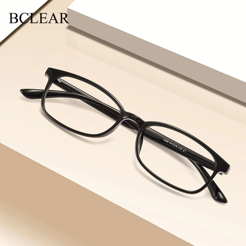 Bclear Unisex Small Full Rim Rectangle Plastic Eyeglasses 1058 Full Rim Bclear   