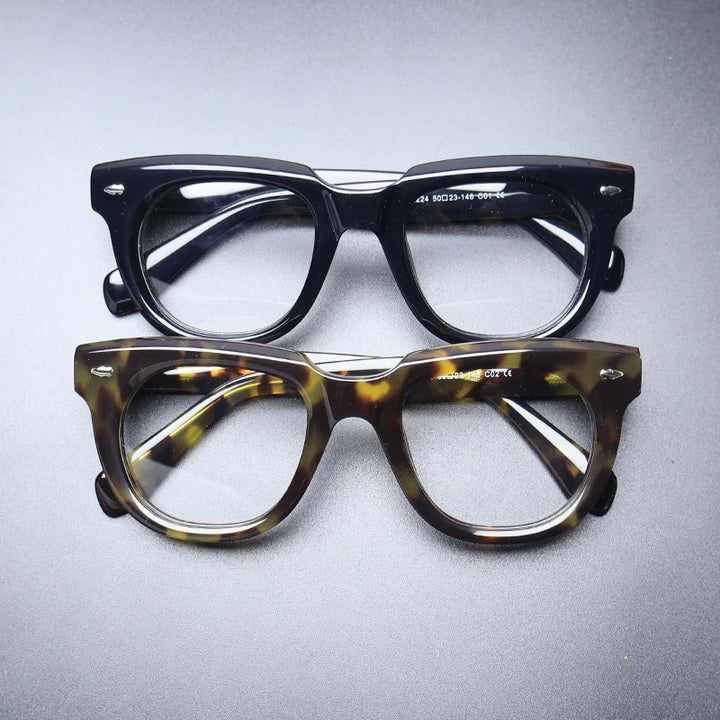 Gatenac Unisex Full Rim Square Acetate Eyeglasses Gxyj1470 Full Rim Gatenac