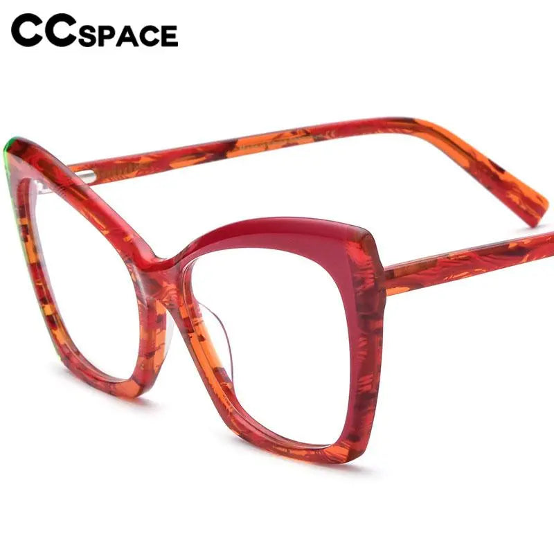 CCspace Unisex Full Rim Cat Eye Acetate Eyeglasses 56921 Full Rim CCspace