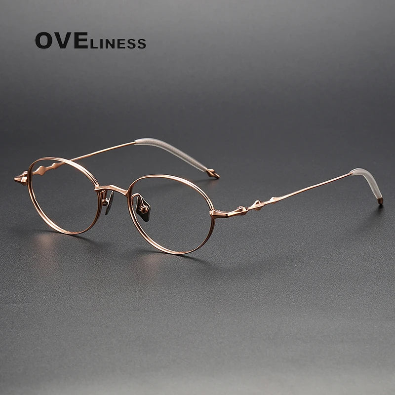 Oveliness Unisex Full Rim Oval Titanium Eyeglasses 3919 Full Rim Oveliness rose gold  