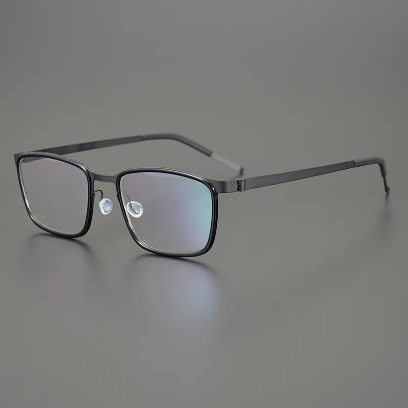 Black Mask Unisex Full Rim Rectangle Titanium Acetate Eyeglasses 9711 Full Rim Black Mask Black