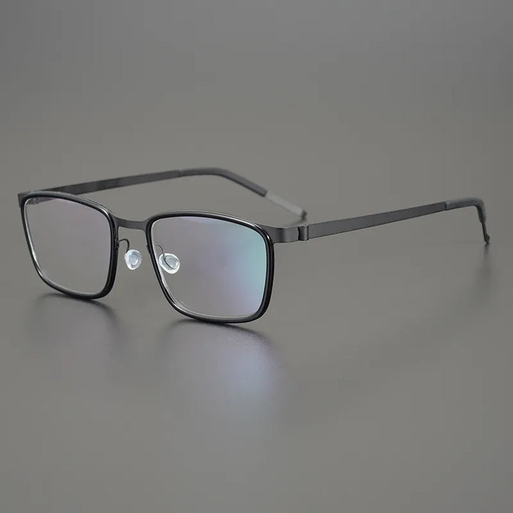 Black Mask Unisex Full Rim Rectangle Titanium Acetate Eyeglasses 9711 Full Rim Black Mask Black