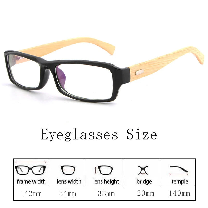 Hdcrafter Unisex Full Rim Square Bamboo Wood Eyeglasses 6811 Full Rim Hdcrafter Eyeglasses