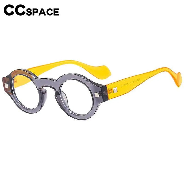 CCspace Unisex Full Rim Small Round Acetate Reading Glasses R57019 Reading Glasses CCspace