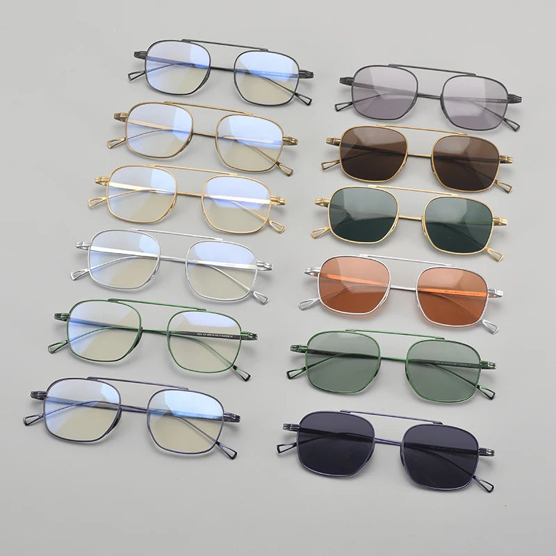 Gatenac Unisex Full Rim Small Square Titanium Eyeglasses Gxyj1474 Full Rim Gatenac