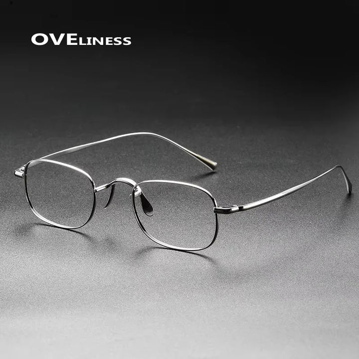 Oveliness Unisex Full Rim Small Square Titanium Eyeglasses 313165
