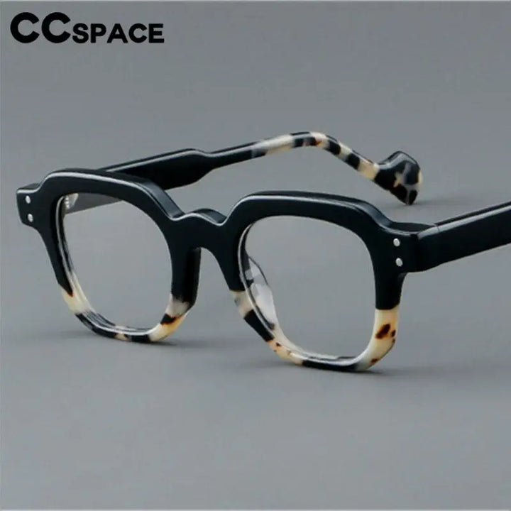 CCSpace Unisex Full Rim Square Acetate Eyeglasses 57287 Full Rim CCspace   