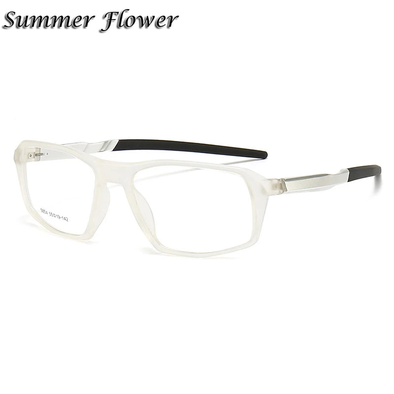 Summer Flower Men's Full Rim Square Tr 90 Aluminum Sport Eyeglasses 85854 Full Rim Summer Flower C6