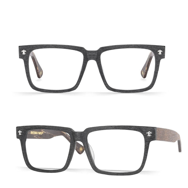 Hdcrafter Unisex Full Rim Big 150mm Square Wood Eyeglasses Jk040 Full Rim Hdcrafter Eyeglasses