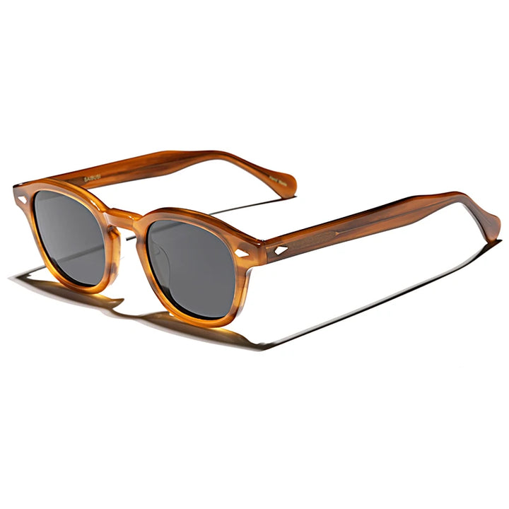 Hewei Unisex Full Rim Square Acetate Polarized Sunglasses 5188 Sunglasses Hewei brown-gray Other 