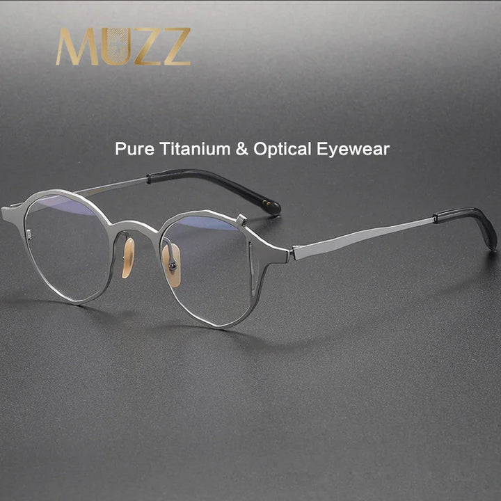 Muzz Women's Full Rim Oval Round Titanium Eyeglasses 410074