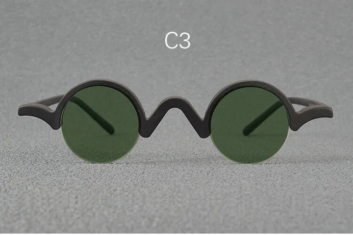 Yujo Unisex Semi Rim Round Acetate Polarized Sunglasses 35mm Sunglasses Yujo C3 China