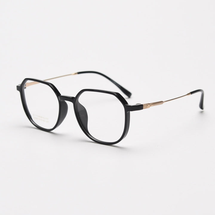 CCspace Unisex Full Rim Square Tr 90 Titanium Eyeglasses 56431 Full Rim CCspace C1Black