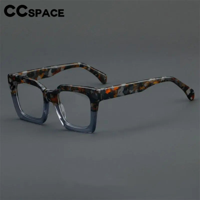 CCspace Unisex Full Rim Large Square Acetate Eyeglasses 56909 Full Rim CCspace