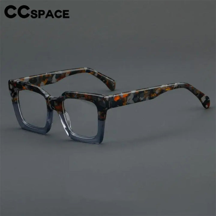 CCspace Unisex Full Rim Large Square Acetate Eyeglasses 56909 Full Rim CCspace