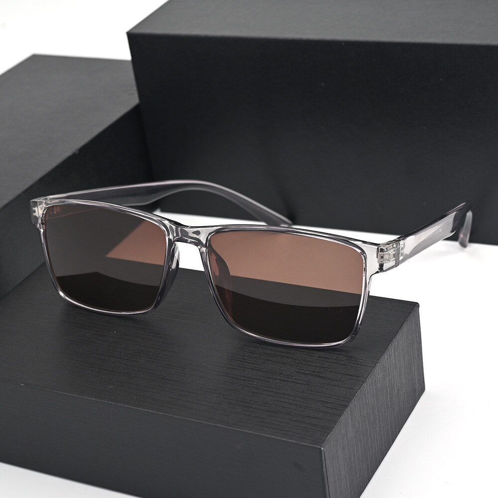 Cubojue Unisex Full Rim Oversized Square Tr 90 Titanium Polarized Sunglasses 2257 Sunglasses Cubojue grey brown polarized