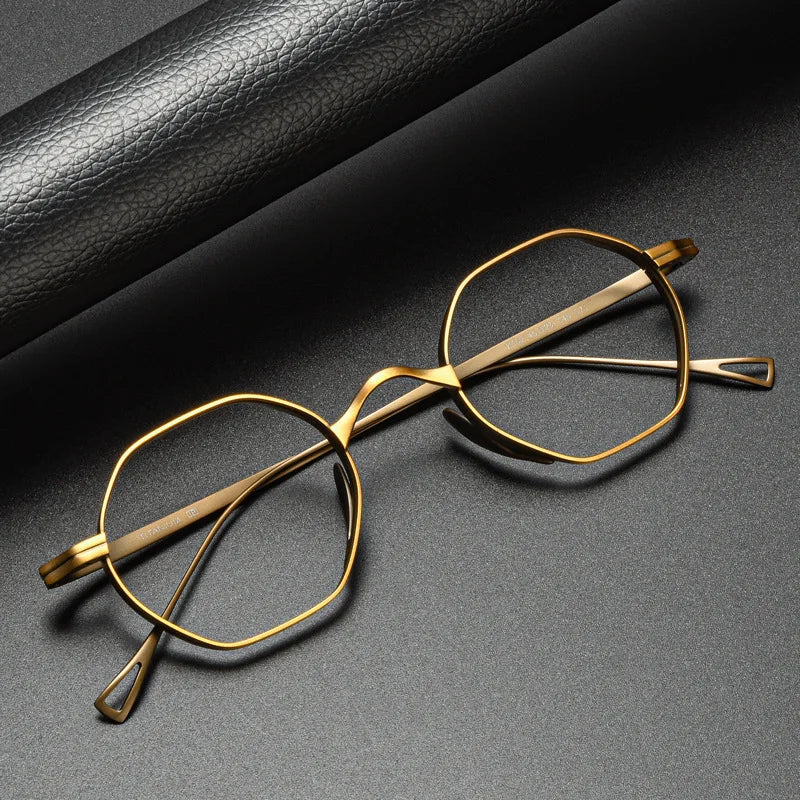 Kocolior Unisex Full Rim Small Polygon Titanium Hyperopic Reading Glasses K152 Reading Glasses Kocolior