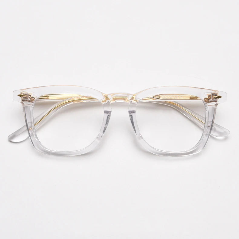 CCspace Unisex Full Rim Big Square Acetate Eyeglasses 57347 Full Rim CCspace Clear