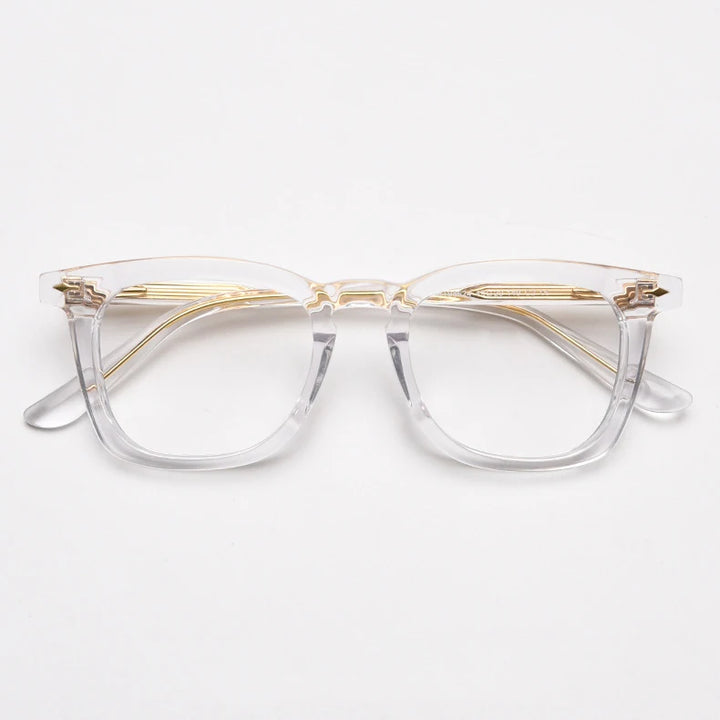 CCspace Unisex Full Rim Big Square Acetate Eyeglasses 57347 Full Rim CCspace Clear