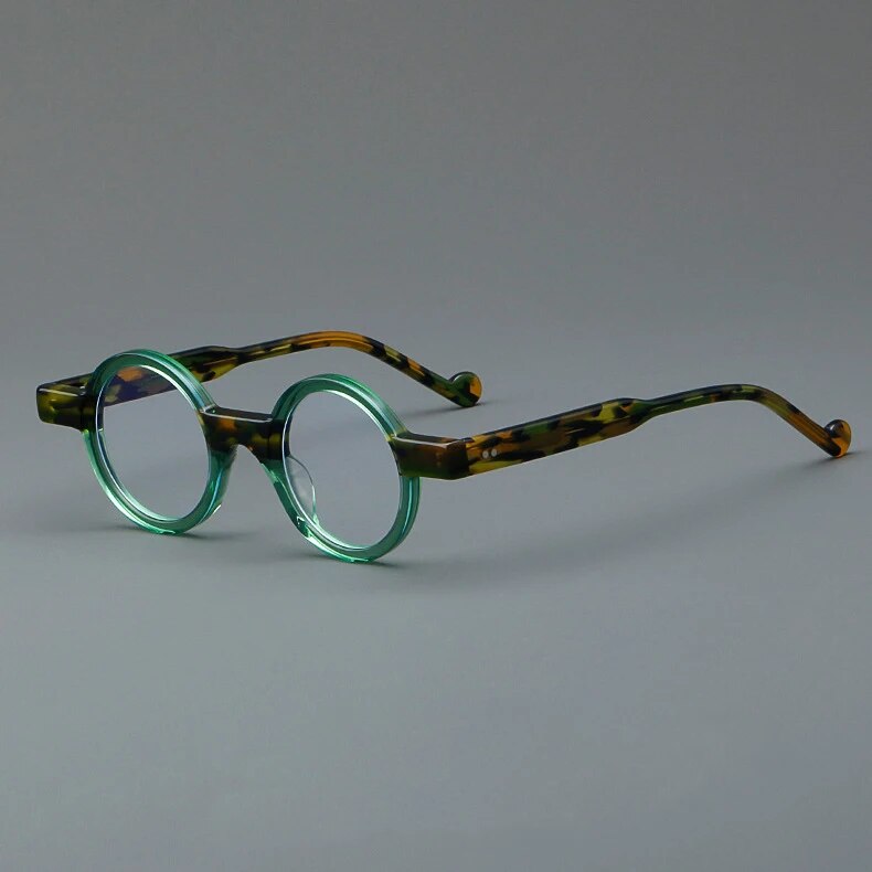 CCspace Unisex Full Rim Round Acetate Eyeglasses 57029 Full Rim CCspace Green