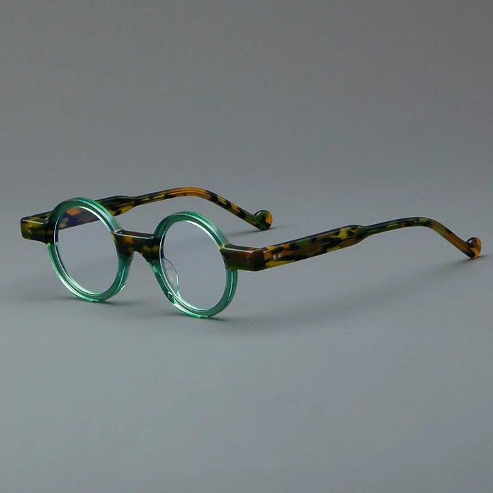 CCspace Unisex Full Rim Round Acetate Eyeglasses 57029 Full Rim CCspace Green
