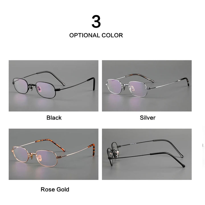 Muzz Men's Full Rim Small Round Or Square Titanium Eyeglasses 503- R103 Full Rim Muzz   