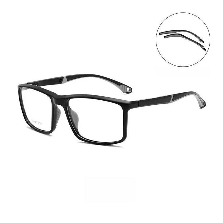 Yimaruili Unisex Full Rim Square Tr 90 Sport Eyeglasses Y1226d Full Rim Yimaruili Eyeglasses Black Gray  