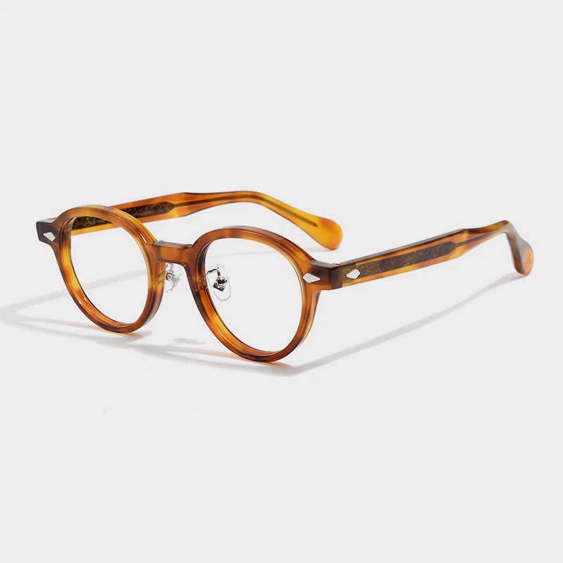 Gatenac Unisex Full Rim Oval Acetate Eyeglasses G1521 Full Rim Gatenac Tortoiseshell