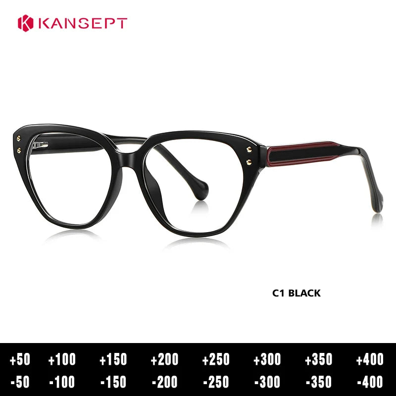 Kansept Women's full Rim Oval Square Tr 90 Alloy Reading Glasses 52101