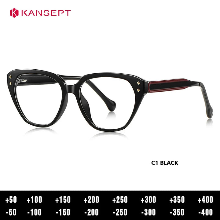 Kansept Women's full Rim Oval Square Tr 90 Alloy Reading Glasses 52101