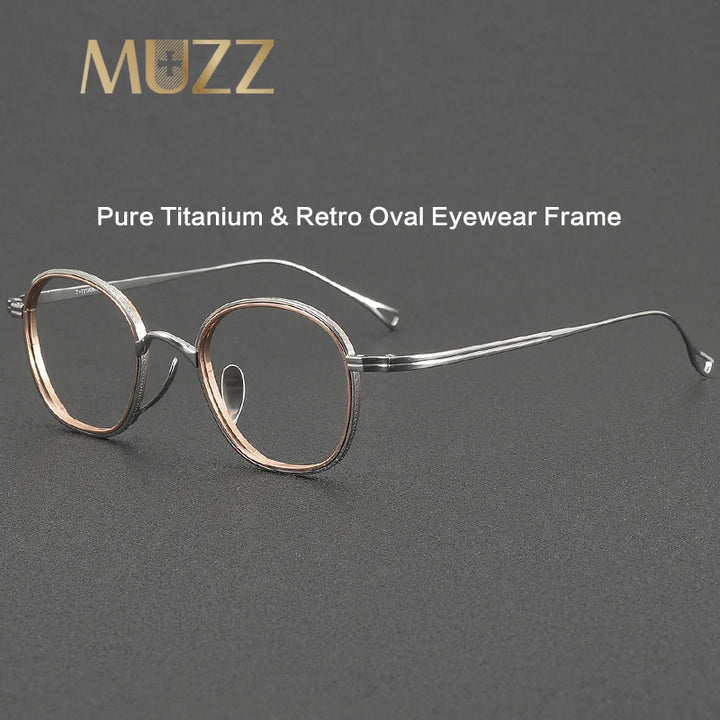 Muzz Unisex Full Rim Oval Square Titanium Eyeglasses 81234