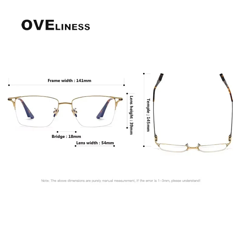 Oveliness Unisex Semi Rim Square Acetate Titanium Eyeglasses 81002