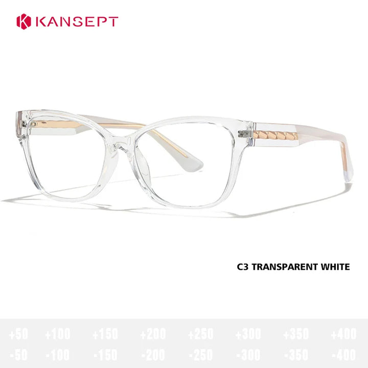 Kansept Women's Full Rim Square Tr 90 Alloy Reading Glasses 27028