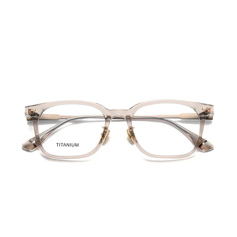 Aror Unisex Full Rim Square Acetate Eyeglasses 842193 Full Rim Aror Transparent brown