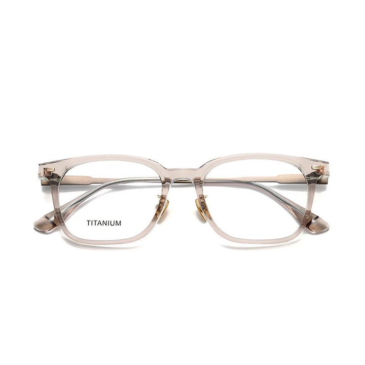 Aror Unisex Full Rim Square Acetate Eyeglasses 842193 Full Rim Aror Transparent brown