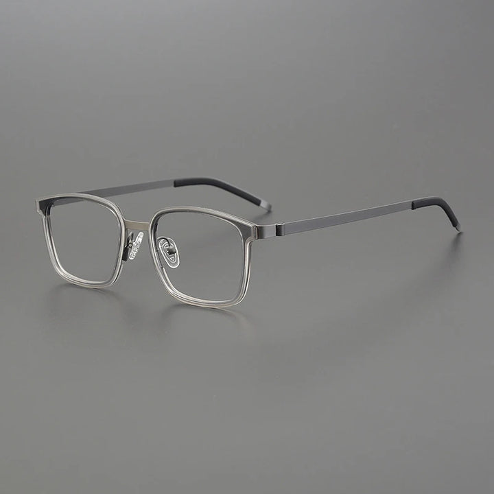 Gatenac Unisex Full Rim Square Acetate Stainless Steel Eyeglasses Gxyj1224 Full Rim Gatenac Gray