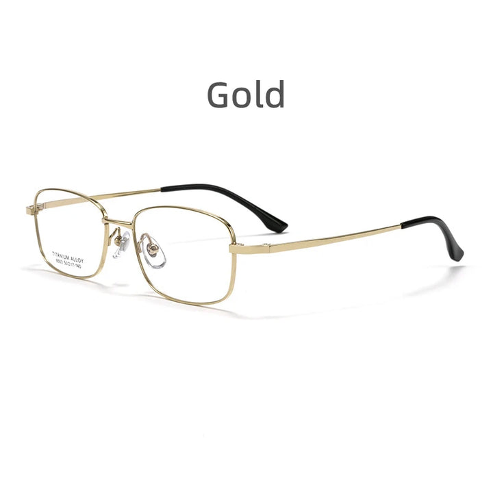 Kocolior Unisex Full Rim Small Square Titanium Eyeglasses 6052 Full Rim Kocolior Gold